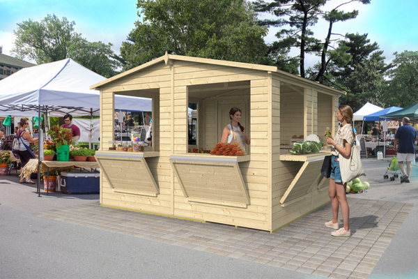 Tuindeco Canada Kiosks DIY kit for temporary booths, pop up markets, trade shows and festivals. Display your products in a stylish building while under cover. Ideal for market stalls, pop up markets, trade shows and festivals.
