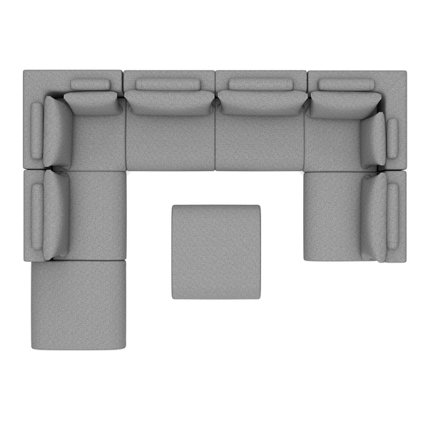 LUXURY LOUNGE SET U-SOFA 230 x 460 x 230 (7',6" x 15',1" x 7',6")