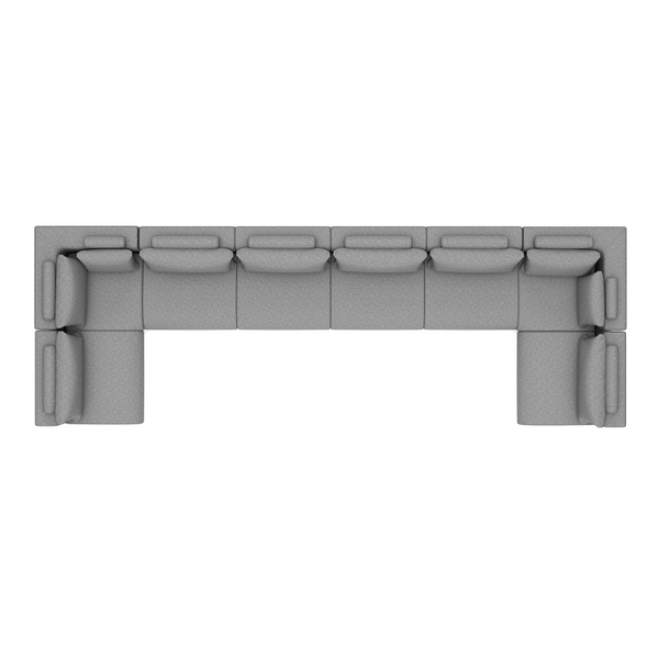 LUXURY LOUNGE SET U-SOFA 230 x 680 x 230  (7',6" x 22',3" x 7',6")