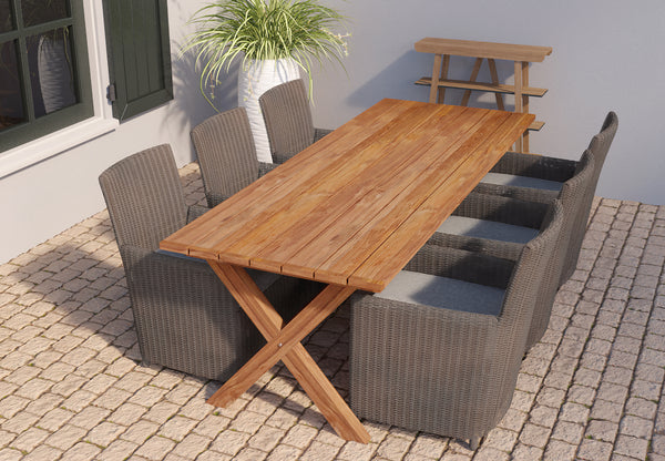 Outdoor Rustic Teak  Dining Table For 8 to12 Person