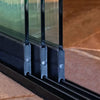 Black Complete Glass Sliding Wall Set 290cm (9'.5")