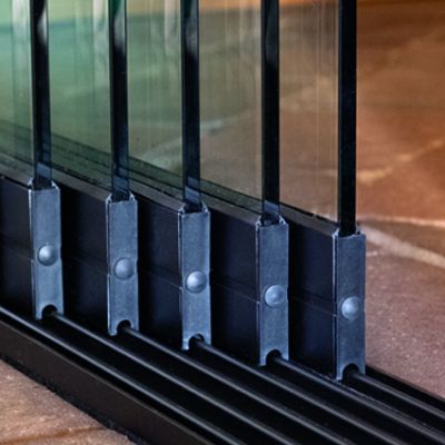 Black Complete Glass Sliding Wall Set 490cm (16'.1