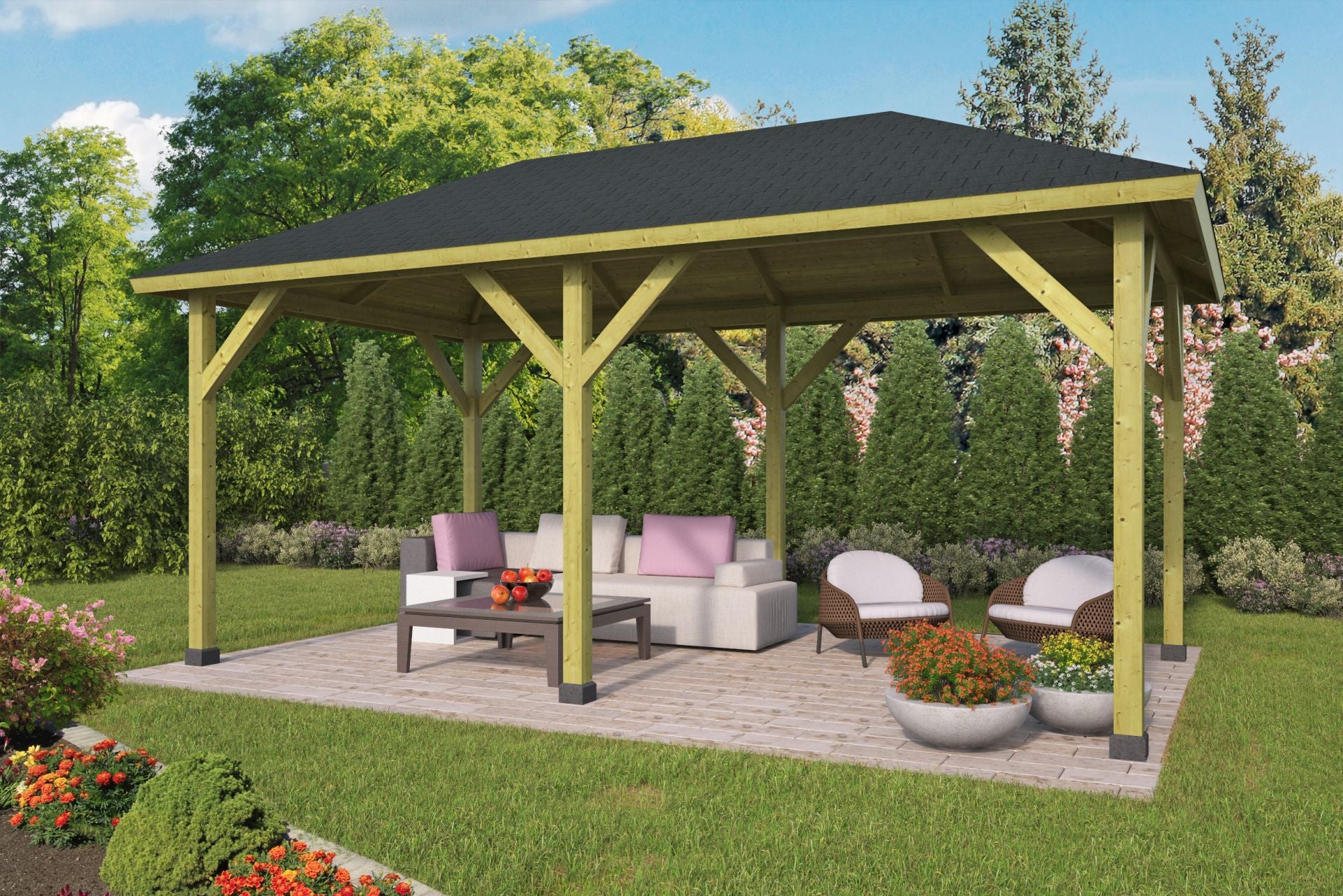 Superior Diy Pyramid Hip Roof Gazebo (20' x 12')