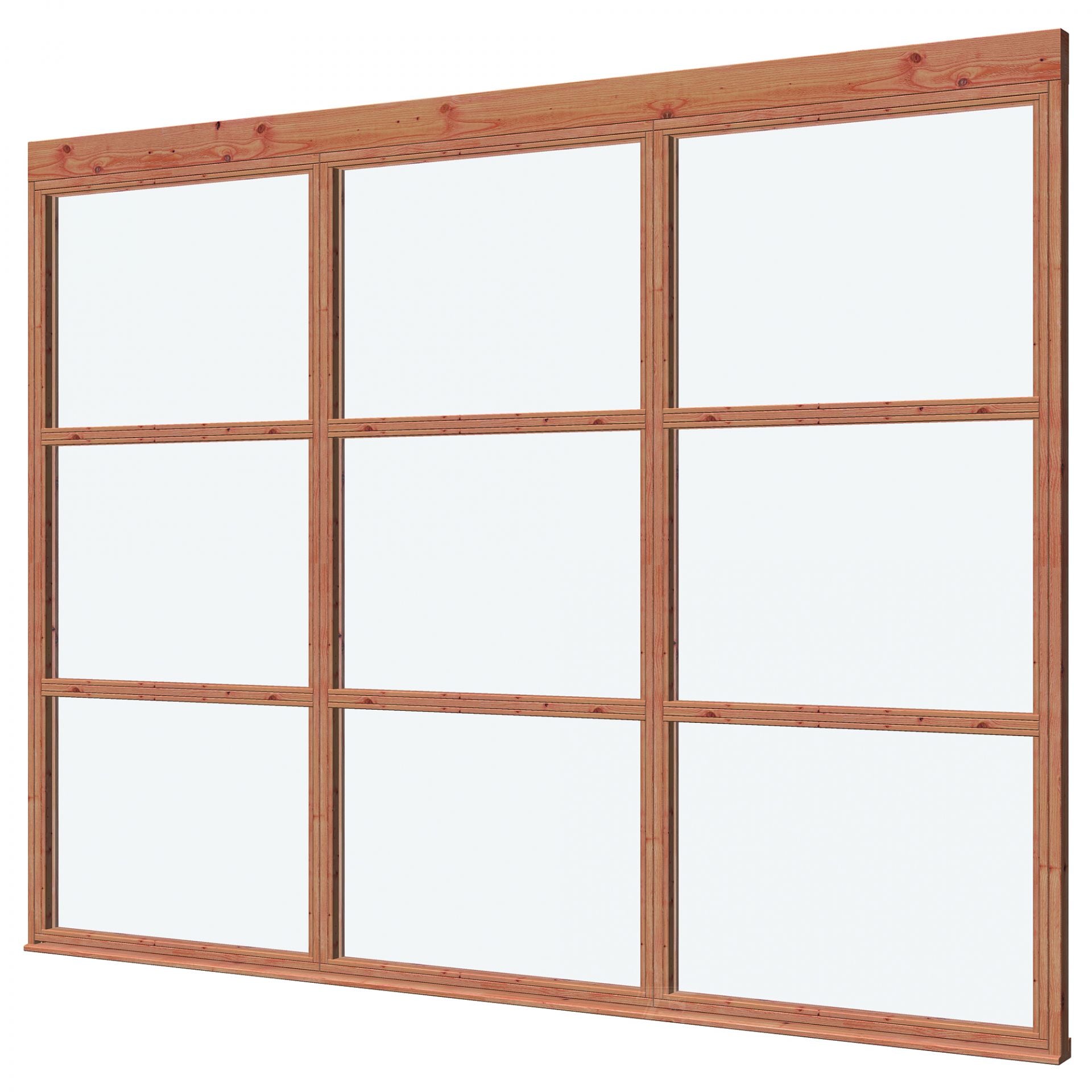 Module 3 Glass Glass Wall module 3-piece 230 x 298 cm Larch Douglas