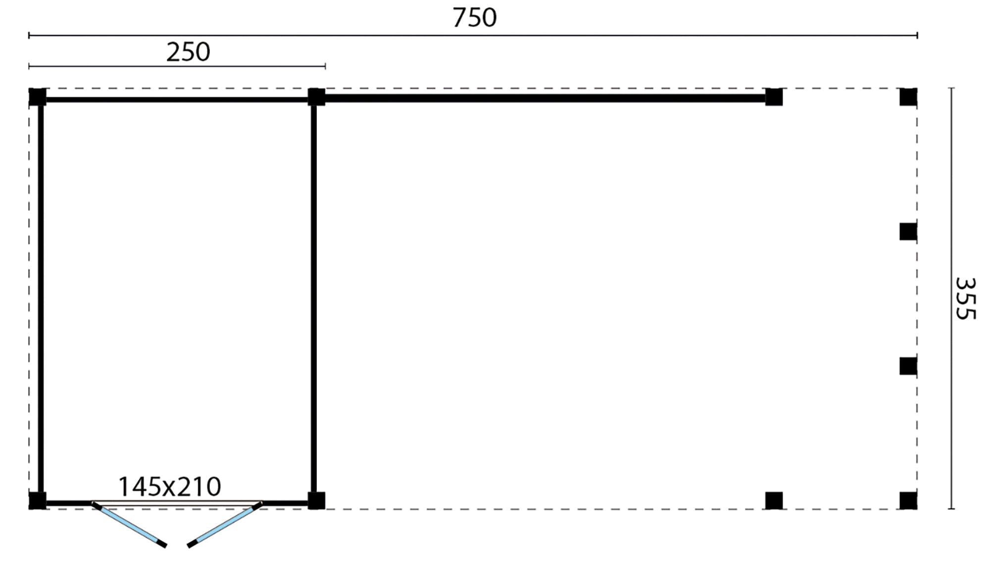 Miami Cabana/Pavilion Flat Roof Shelter