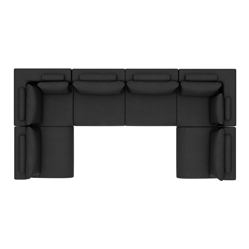 LUXURY LOUNGE SET U-SOFA 230 x 460 x 230 (7',6