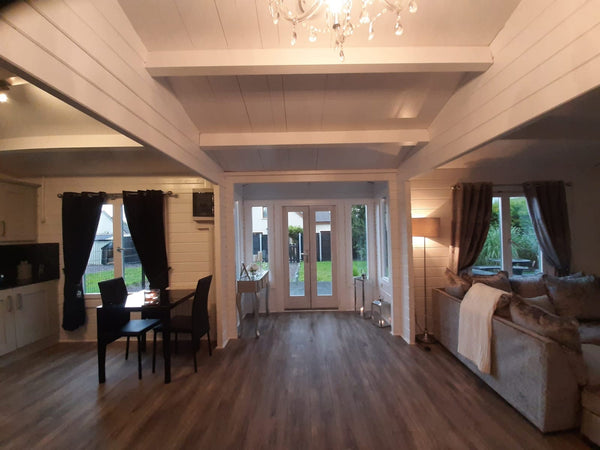 Mullingar 70MM  Log Cabin Cottage Prefab Affordable House 28' x 26' (728 SQ FT)