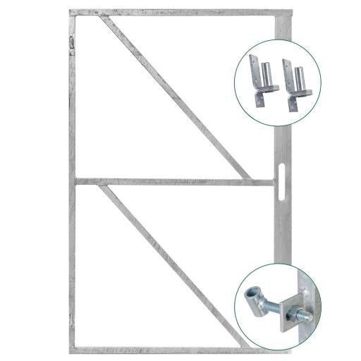 Backyard Galvanized Door Frame Kit with Lock Body Cut-out (40" X 61")