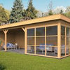 Glass Wall module 3-piece 230 x 298 cm Larch Douglas