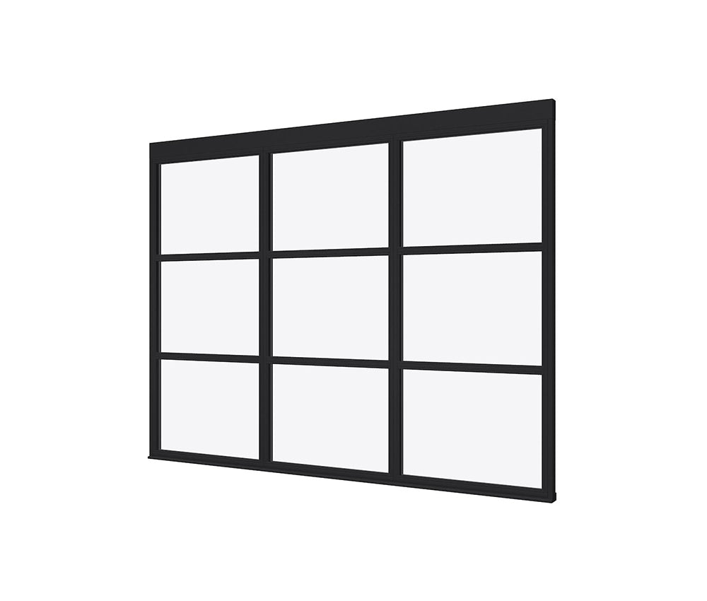 Glass Wall module 3-piece 230 x 298 cm Larch Douglas