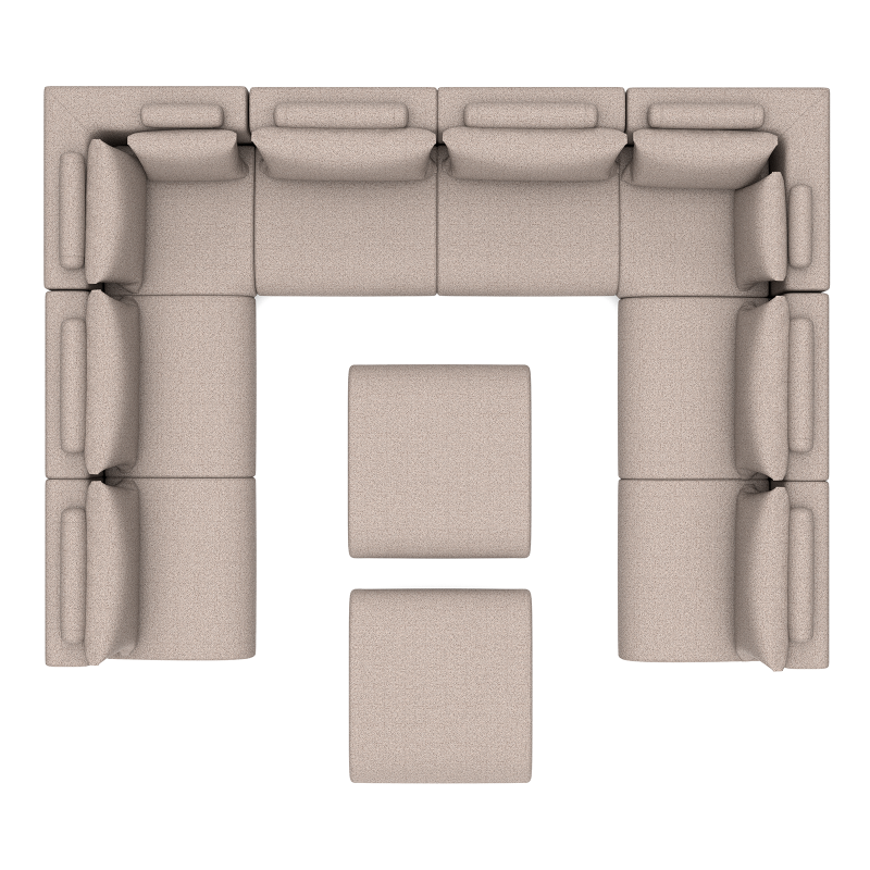 LUXURY LOUNGE SET U-SOFA 340 x 460 x 340  (11',2