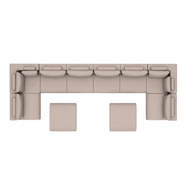 LUXURY LOUNGE SET U-SOFA 230 x 680 x 230  (7',6" x 22',3" x 7',6")