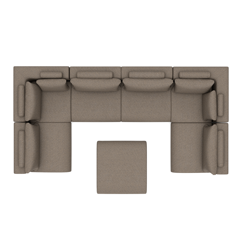 LUXURY LOUNGE SET U-SOFA 230 x 460 x 230 (7',6
