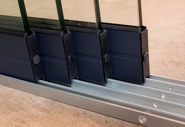 Black Complete Glass Sliding Wall Set 490cm (16'.1")